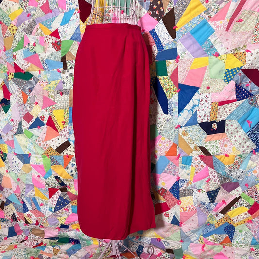 vintage 90s y2k skirt red linen cottage core linen blend maxi | S-M | My Weekend Clothes