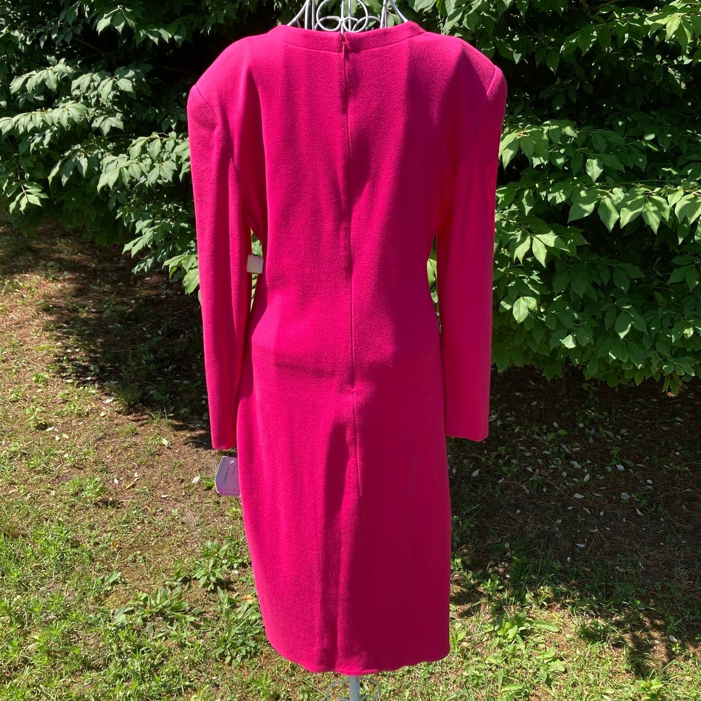 Vintage 80s dress pink long sleeve | M | cotton blend  1980s Tom and Linda Platt party NWT