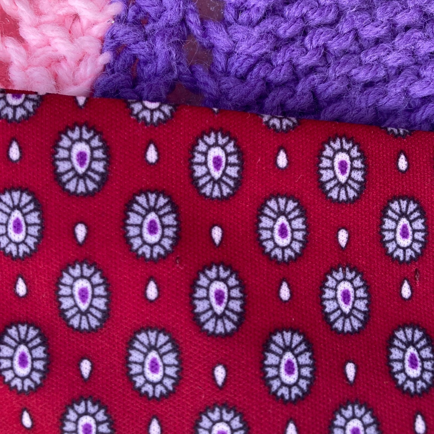 vintage 70s blouse red puff balloon sleeve button up |M| 1970s top shirt wine maroon secretary oval print grey