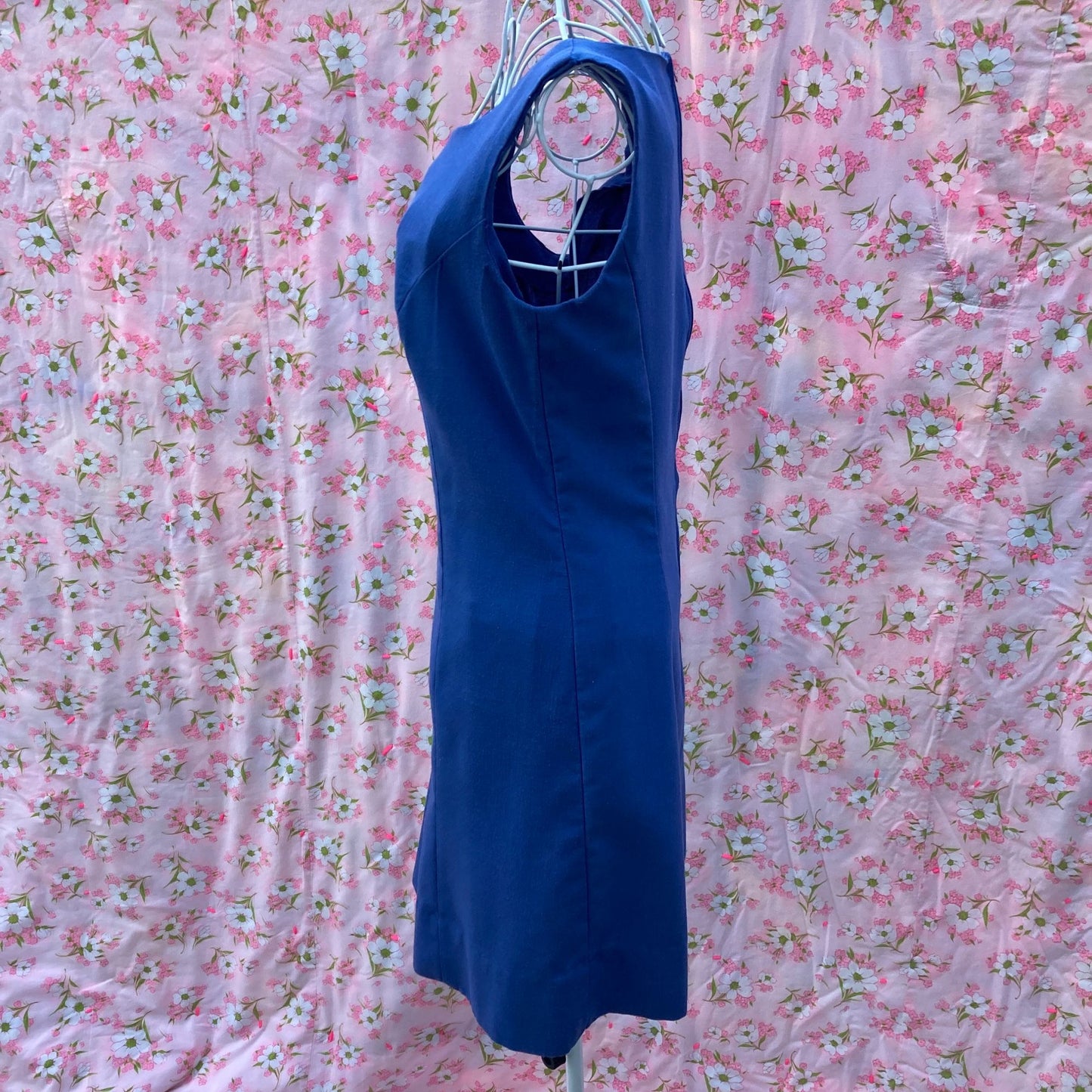 Vintage 60s 70s shift dress |S -M| blue 1960s 1970s