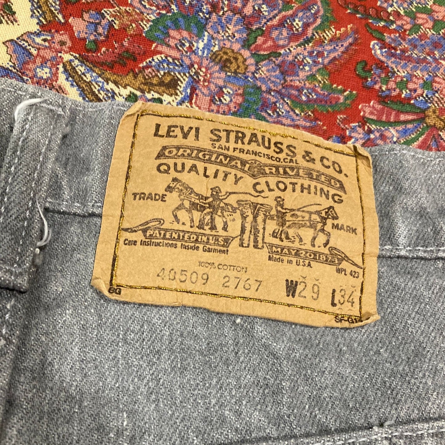Vintage 70s 509 Levis  jeans | 28 - 29 | maroon tab grey high waisted rise denim jeans 1970s