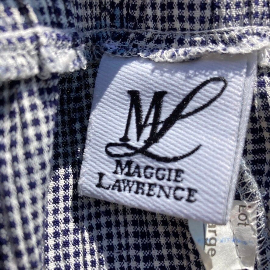 Vintage 80s 90s shorts and top matching set | XS-S  |  blue white 1990s  two piece Maggie Lawrence floral checkered