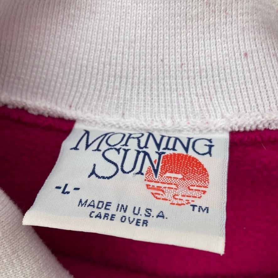 Vintage grandma sweatashirt Morning Sun Cabin Creek collar  hummingbird print  bright pink |S - L| fuchsia 90s floral garden birds Whitton