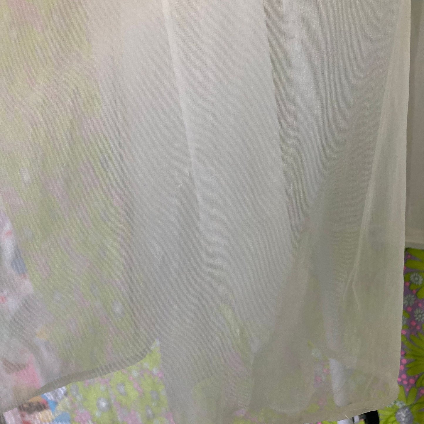 vintage 60s 70s  mesh and lace peignoir prairie robe chiffon lingerie nylon