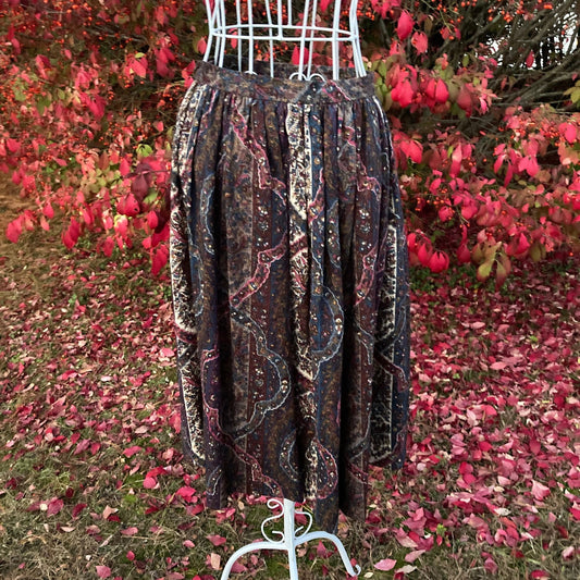 Vintage  paisley skirt wool  academia academic Alan Paine