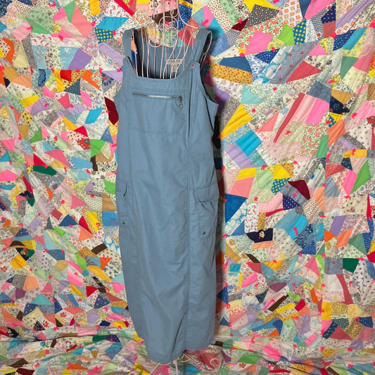 vintage 90s y2k maxi dress | M |   light blue khaki cotton overall  NY Khakis cargo