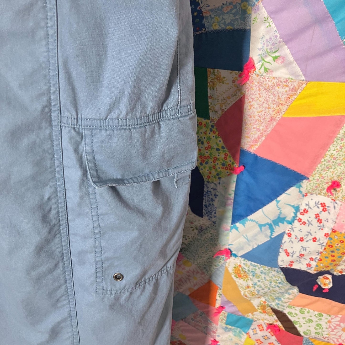 vintage 90s y2k maxi dress | M |   light blue khaki cotton overall  NY Khakis cargo