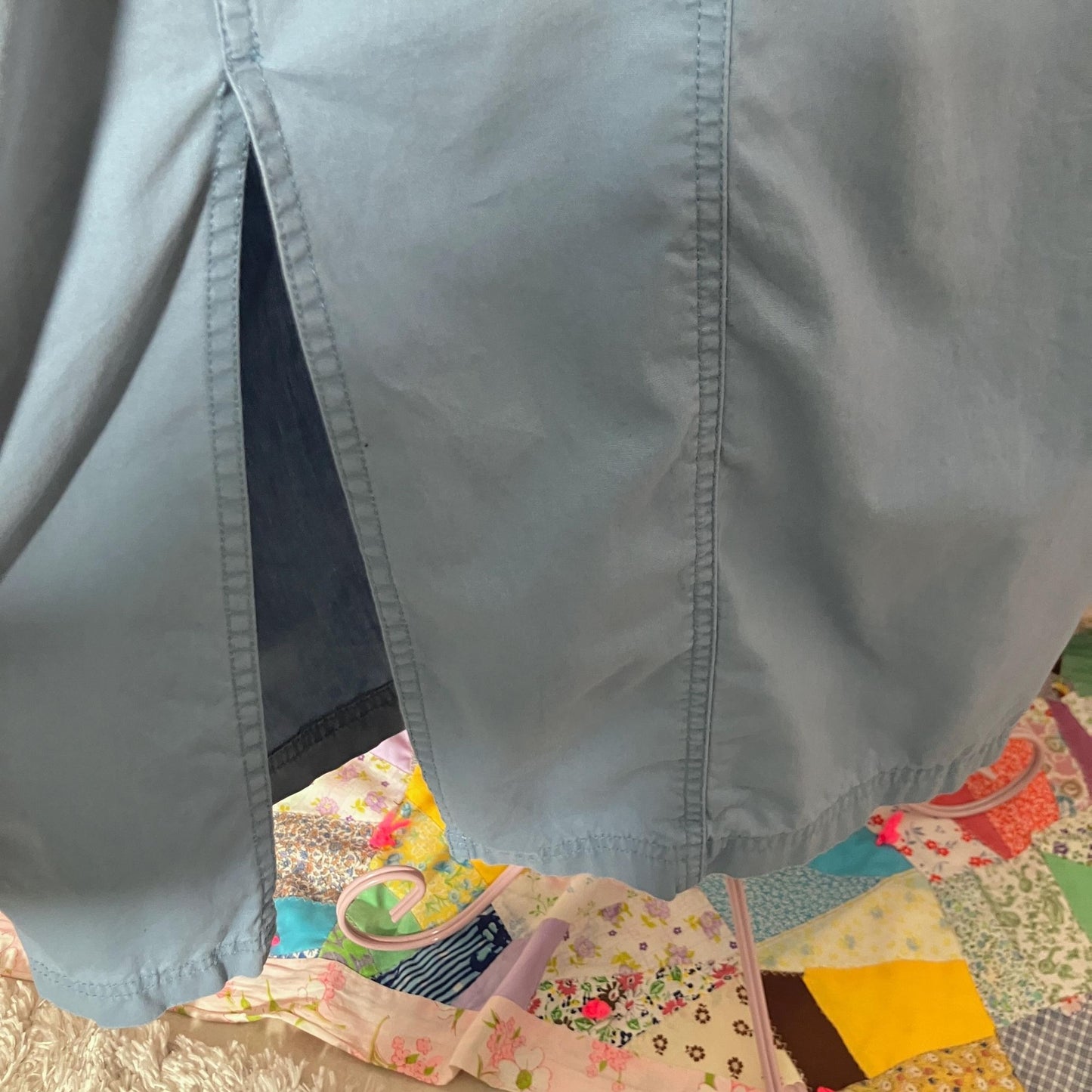 vintage 90s y2k maxi dress | M |   light blue khaki cotton overall  NY Khakis cargo