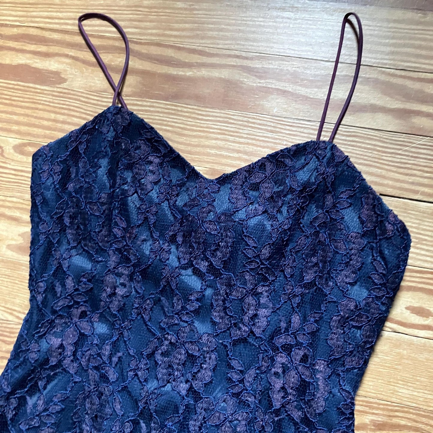 vintage 80s 90s Ann Taylor dress blue purple lace  | XS-S |  overlay tank mini cocktail