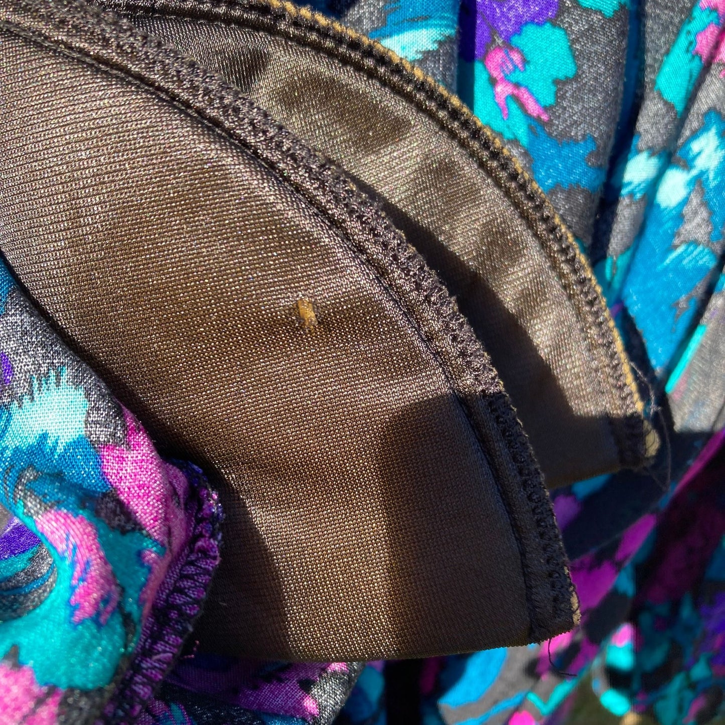 Vintage 80s dress midi |  M | 1980s cottage dark floral purple pink teal western rayon R.E.O. Originals ILGWU union made