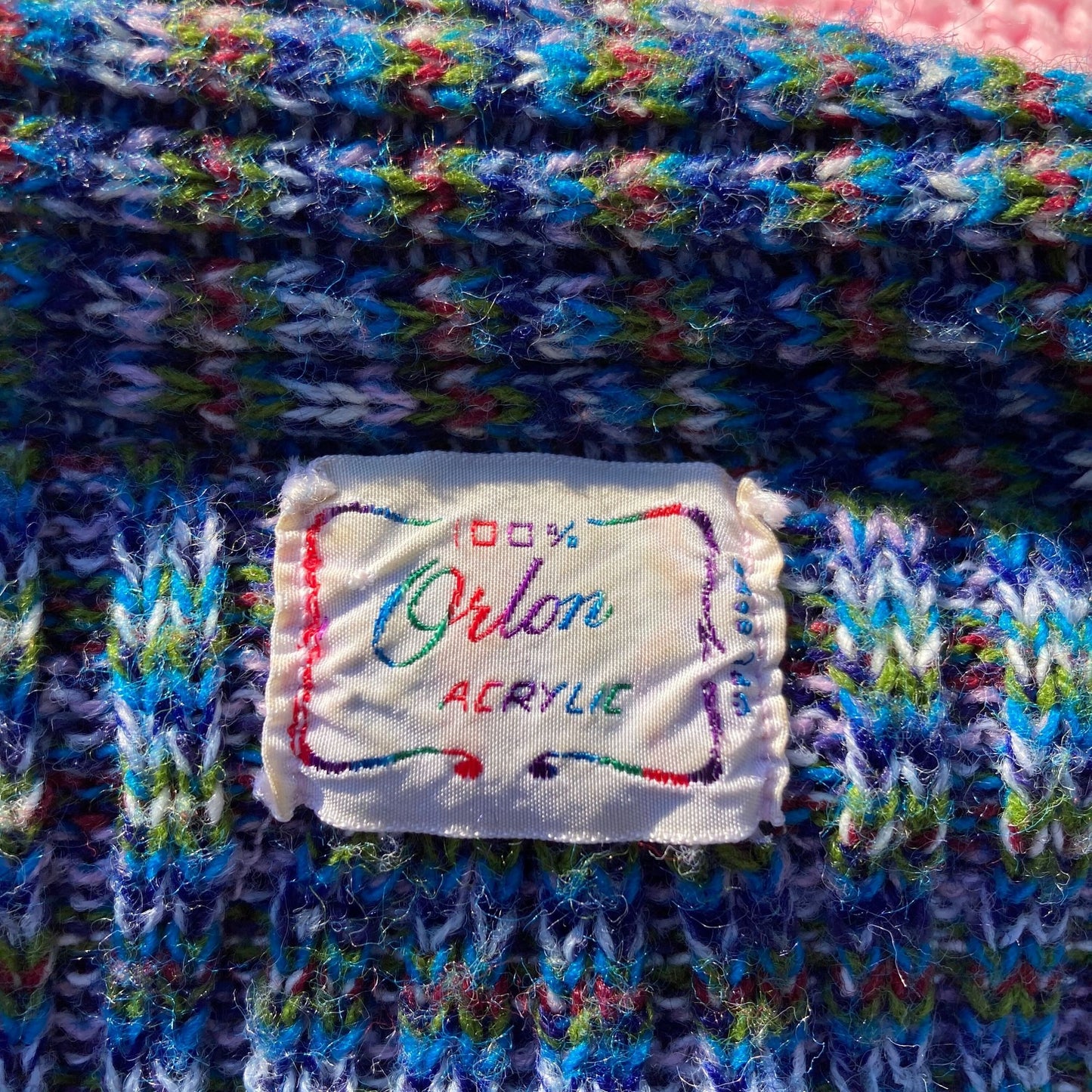 Vintage 60s sweater cardigan |XS-S| space dye soft purple green collared 1960s Orlon Acrylic