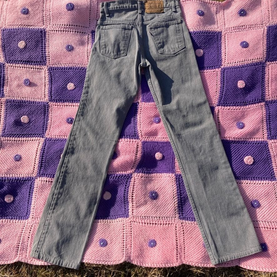 Vintage 70s 509 Levis  jeans | 28 - 29 | maroon tab grey high waisted rise denim jeans 1970s