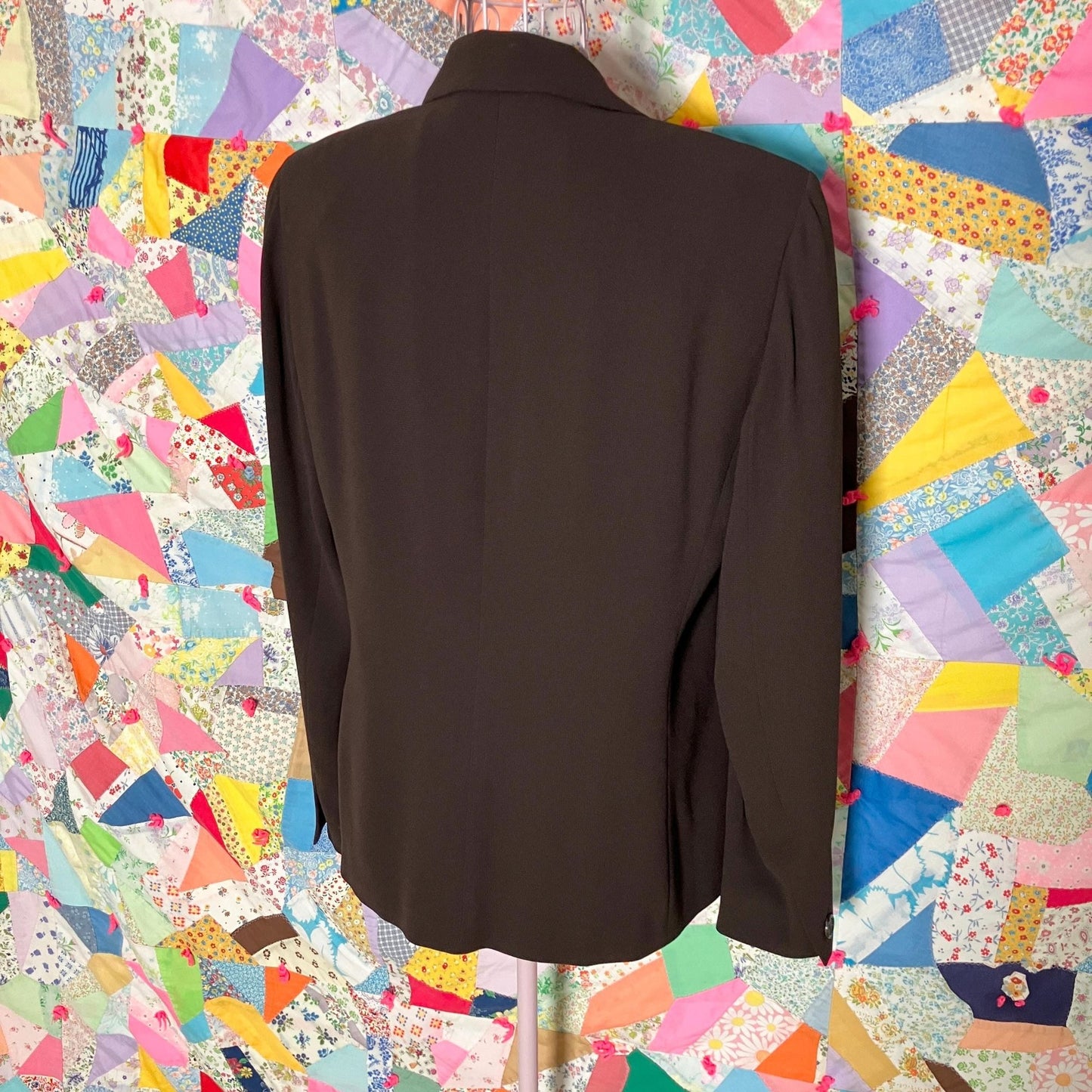 Vintage 90s blazer chocolate brown  |S-M| 90s Anne Klein II  long USA made