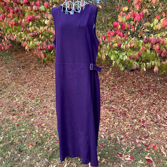 vintage maxi jumper dress 90s y2k | M-L | purple cottage  1990s sleeveless Talbots plum