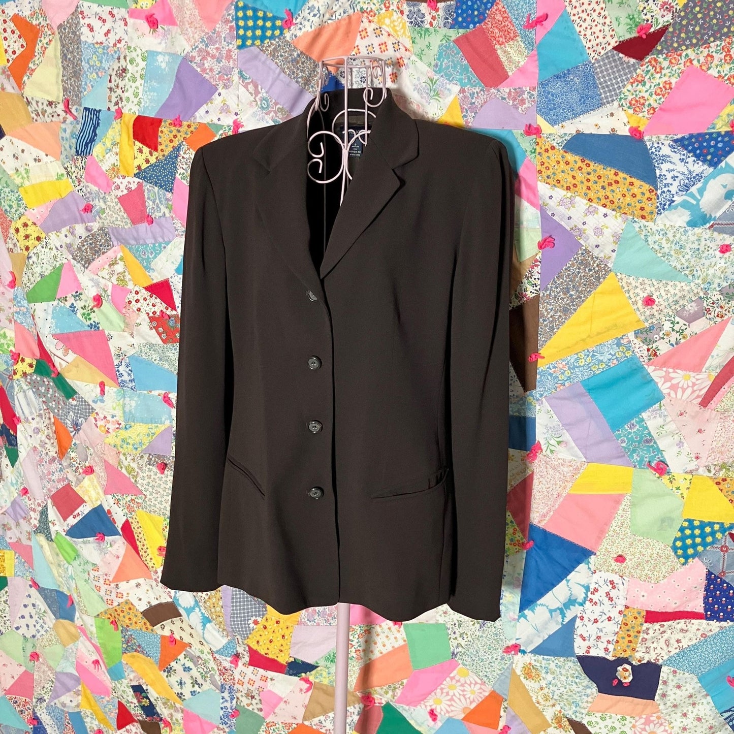 Vintage 90s blazer chocolate brown  |S-M| 90s Anne Klein II  long USA made