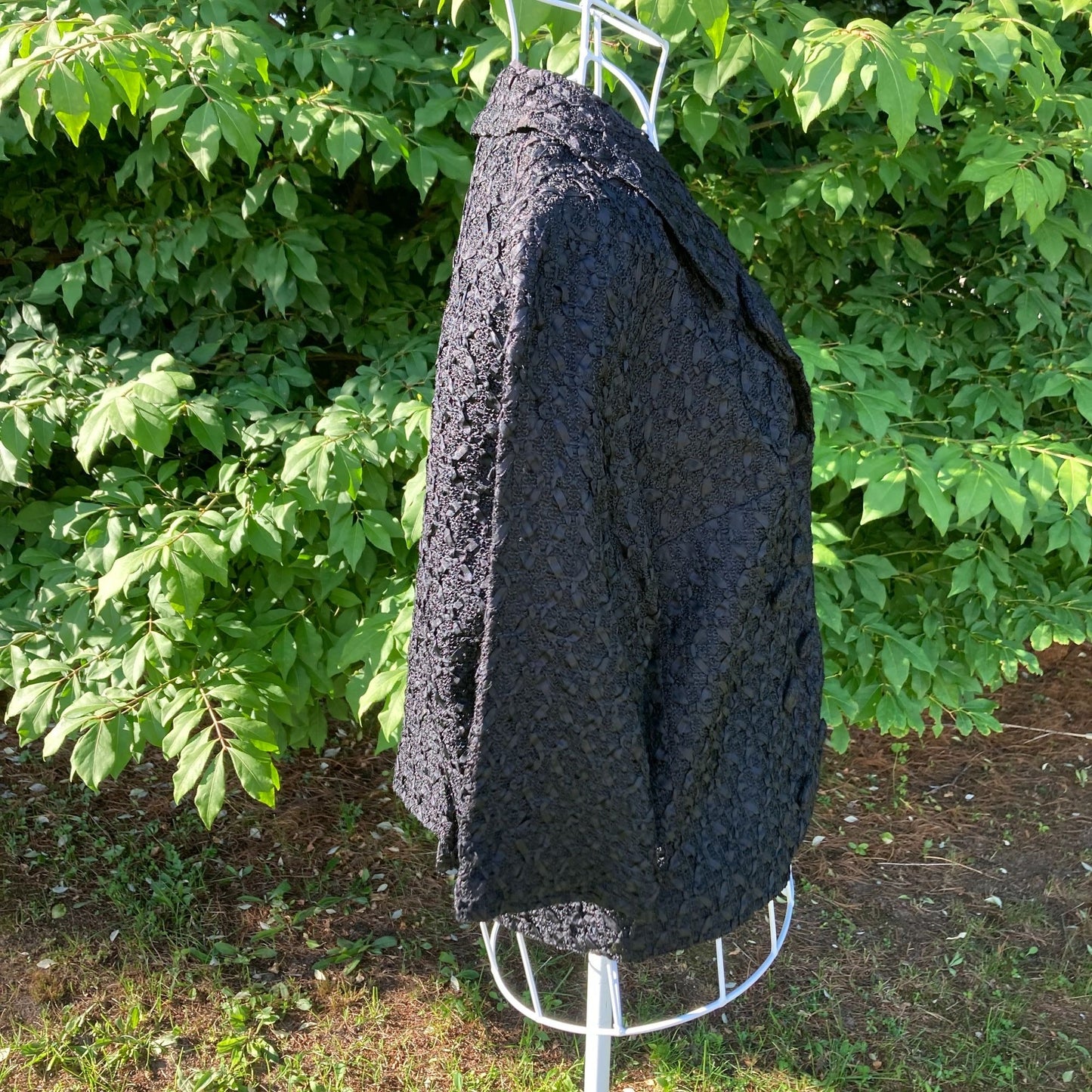 Vintage  50s 60s  black jacket blazer |S-M| woven Lily Lynn elevated minimalism