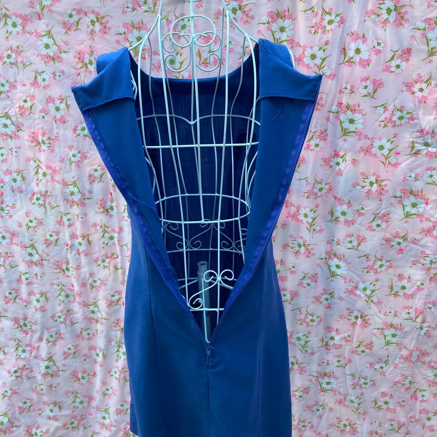 Vintage 60s 70s shift dress |S -M| blue 1960s 1970s