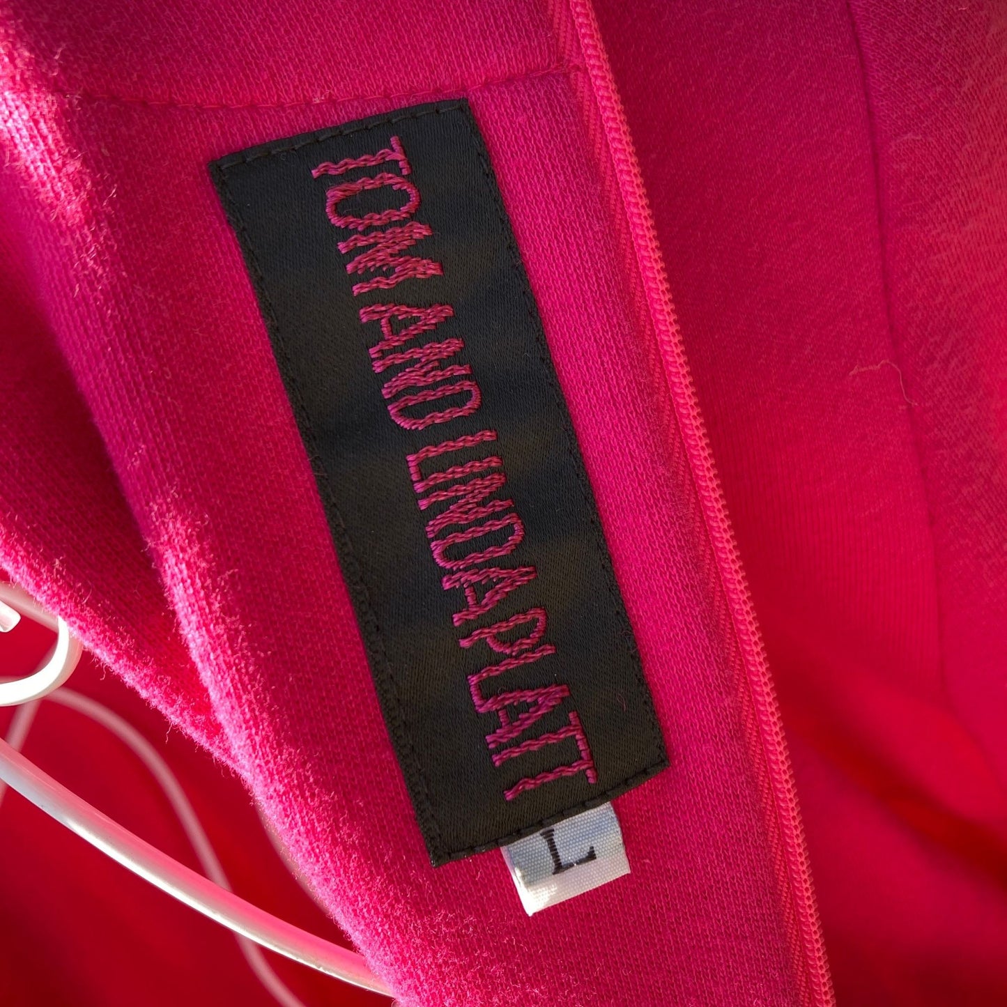 Vintage 80s dress pink long sleeve | M | cotton blend  1980s Tom and Linda Platt party NWT