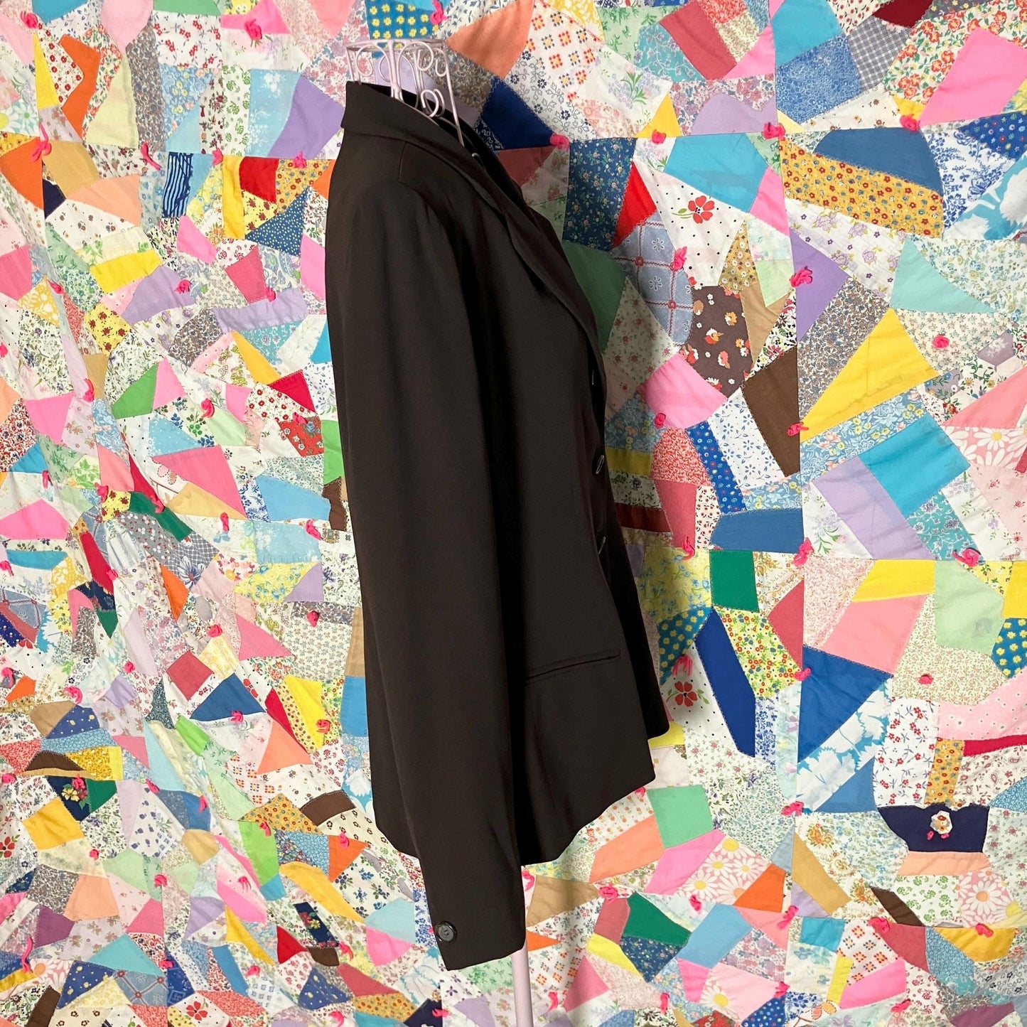 Vintage 90s blazer chocolate brown  |S-M| 90s Anne Klein II  long USA made