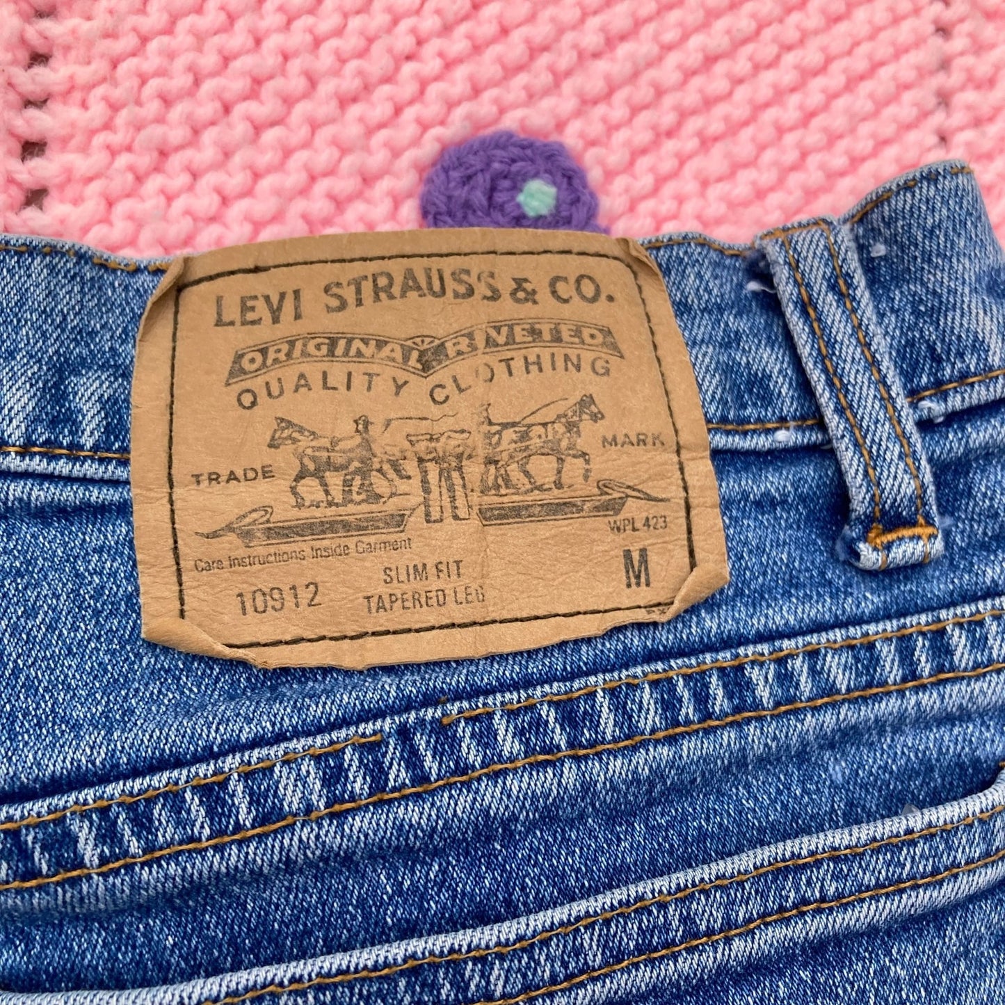 Levis jeans 912 32-34  vintage high rise waist mom jeans medium wash 80s 90s 1990s orange tab