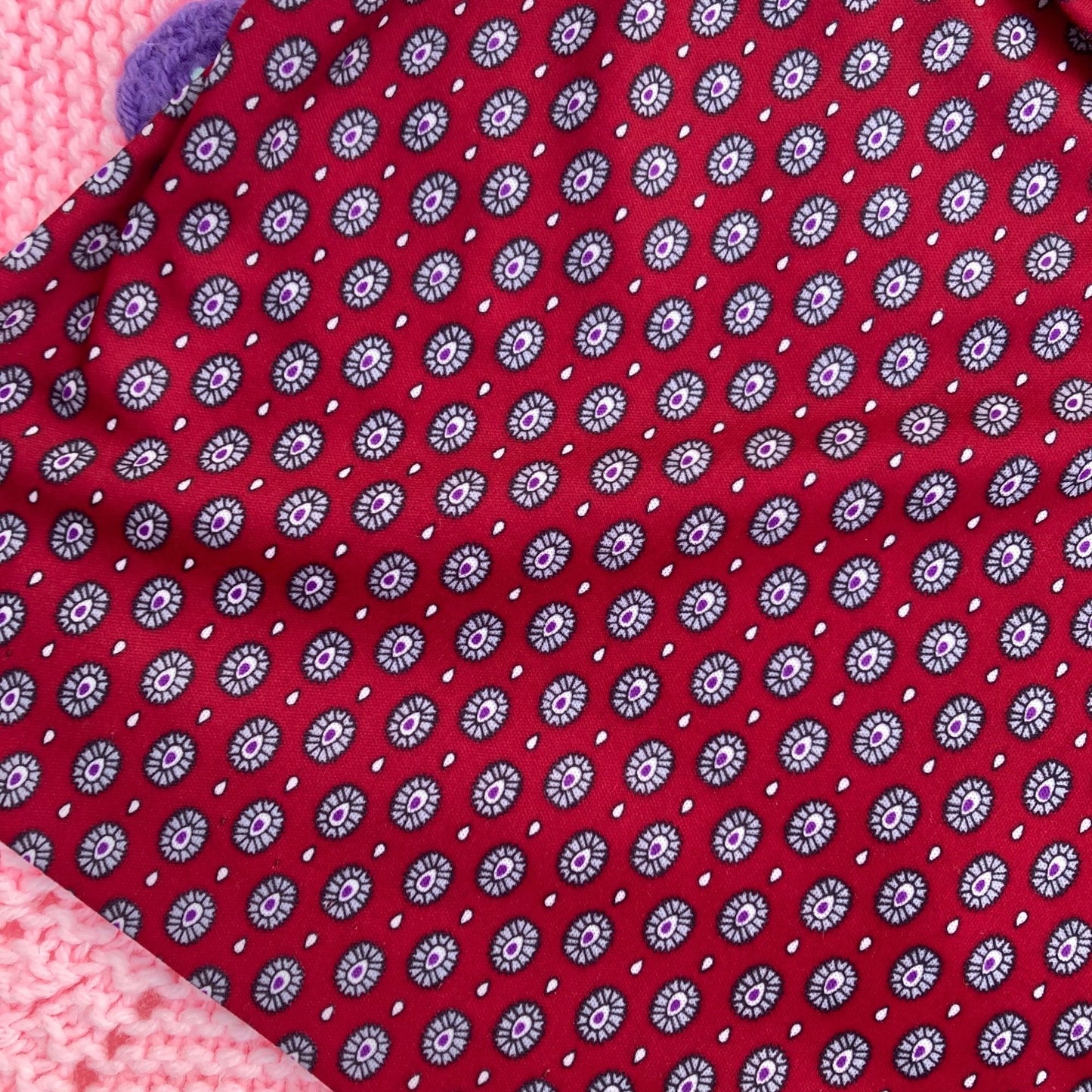 vintage 70s blouse red puff balloon sleeve button up |M| 1970s top shirt wine maroon secretary oval print grey