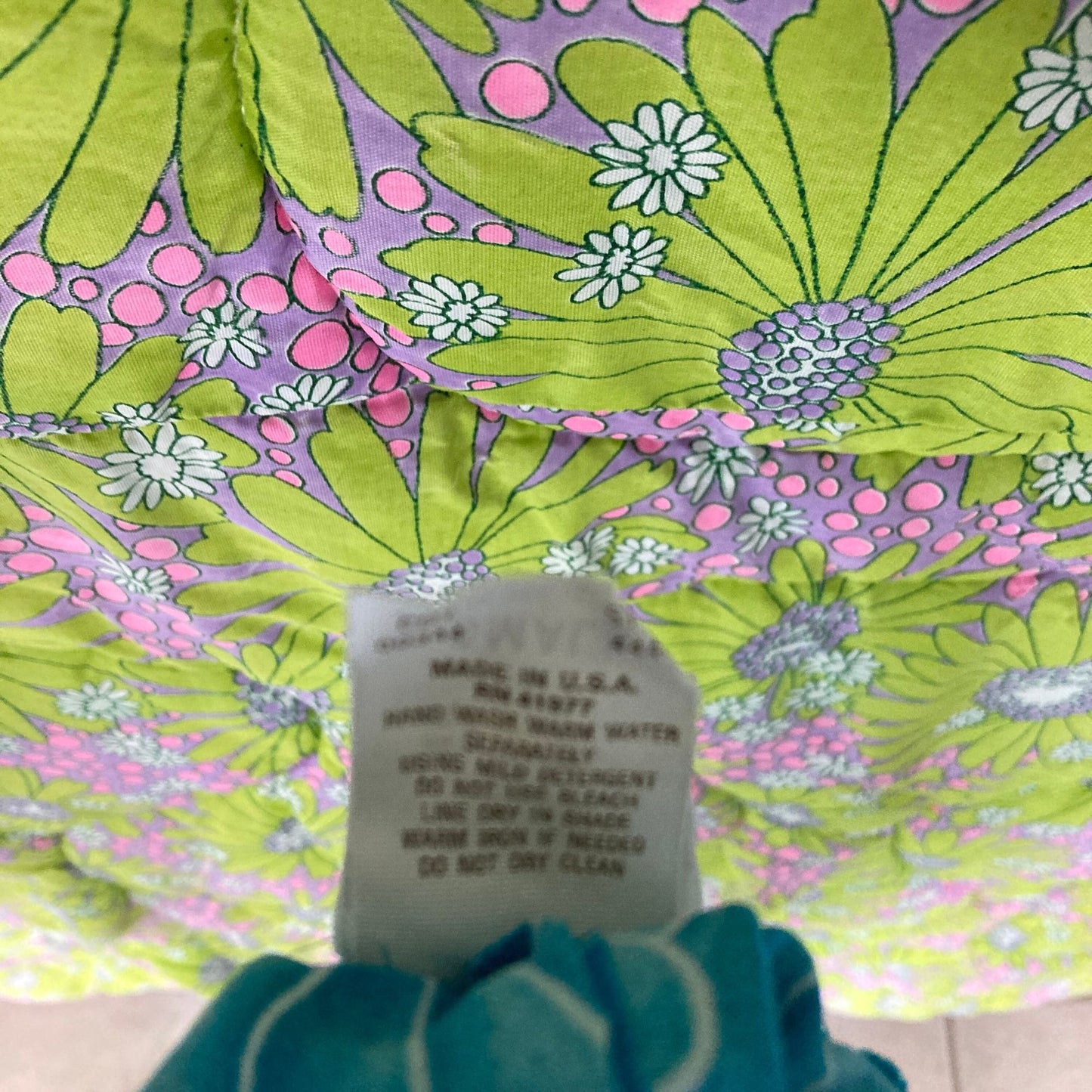 Vintage 70s skirt blue teal novelty shell print XS-M 1970s scallop swim beach DeWeese Design