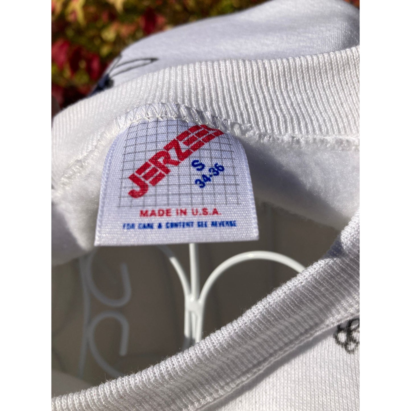 Vintage 80s 90s reworked sweatshirt |XS-M| black white all over floral graphic hand drawn deadstock  raglan usa made 1980s 50/50 Jerzees