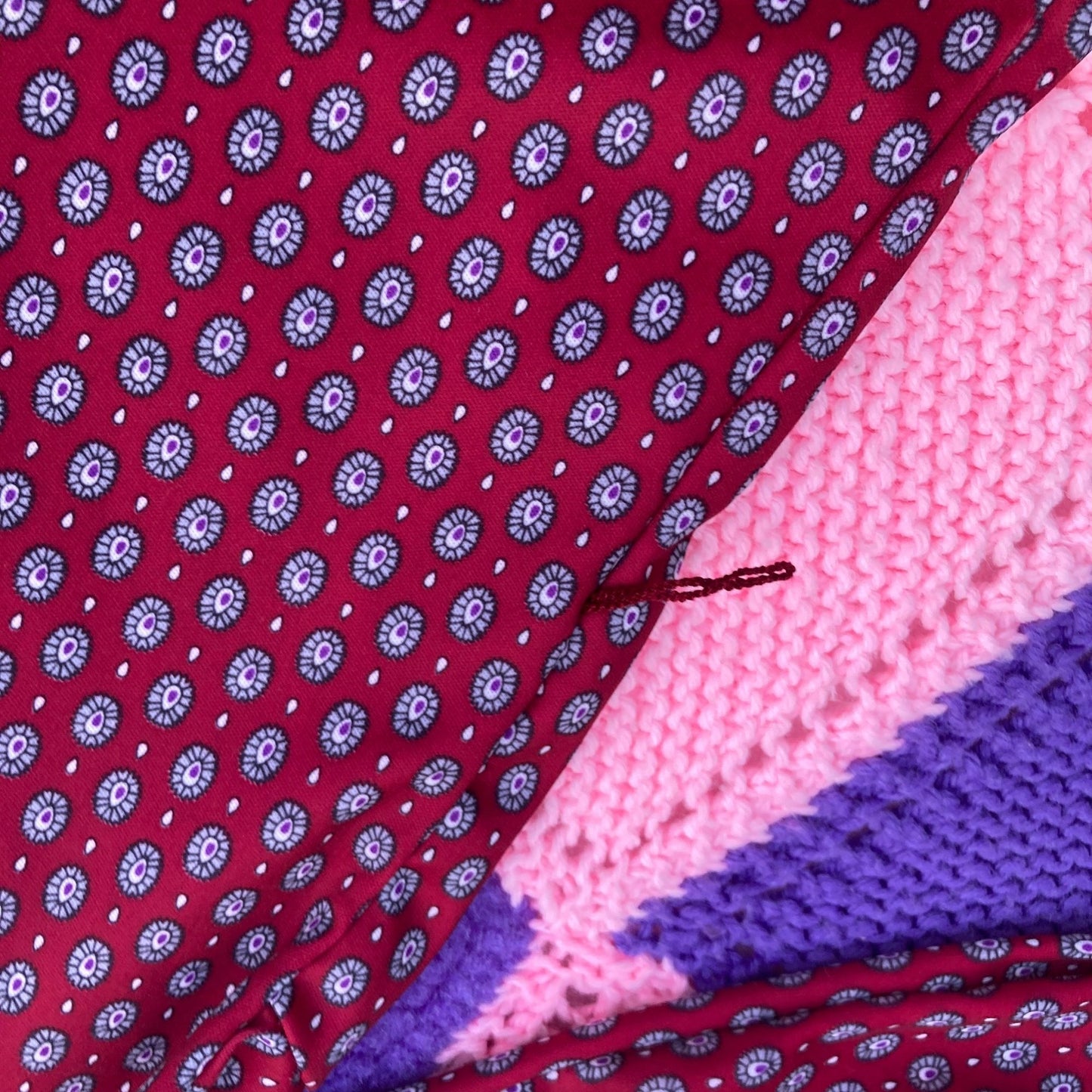 vintage 70s blouse red puff balloon sleeve button up |M| 1970s top shirt wine maroon secretary oval print grey