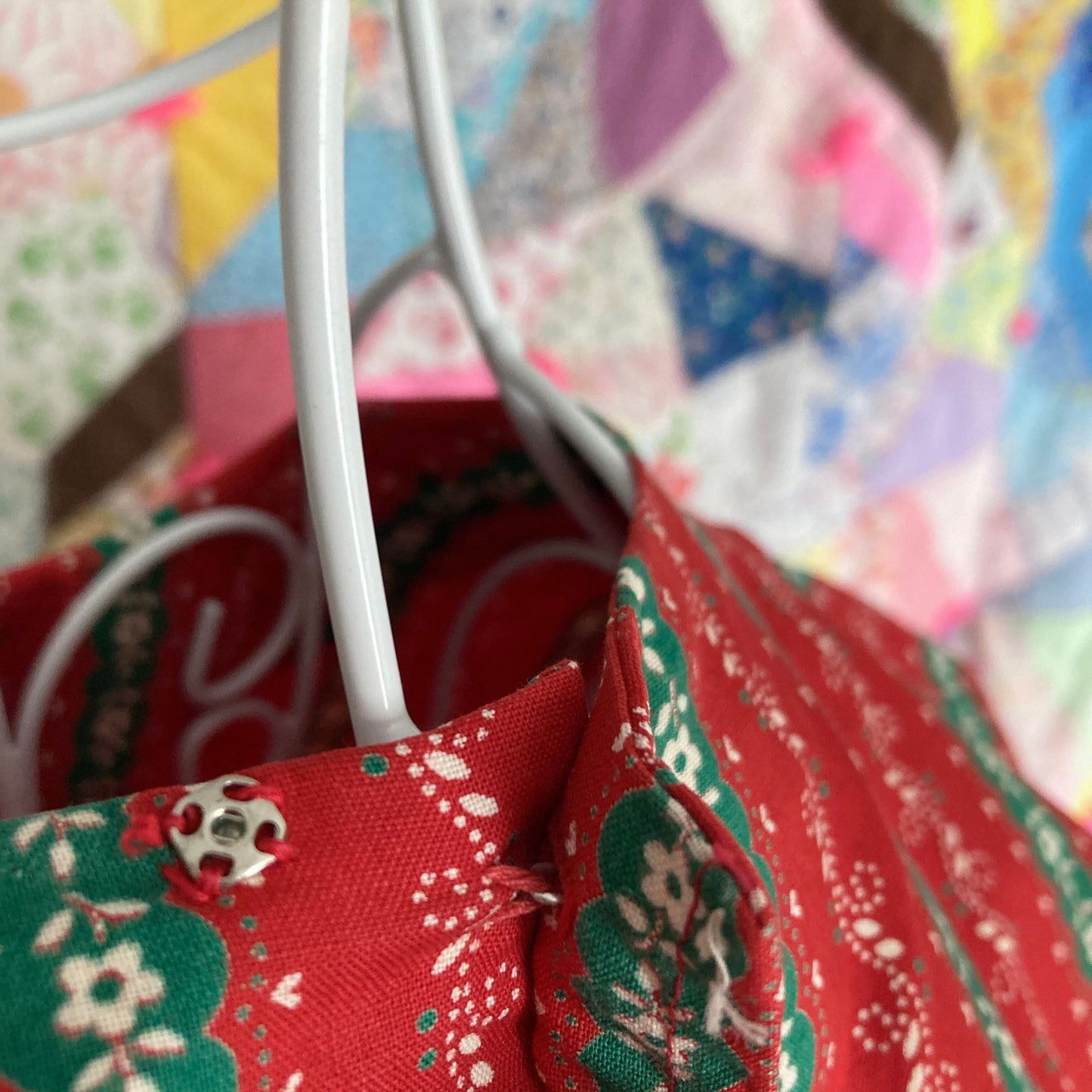 vintage 50s dress red green Lanz Originals | XS-S |1950s holiday christmas bow floral heart