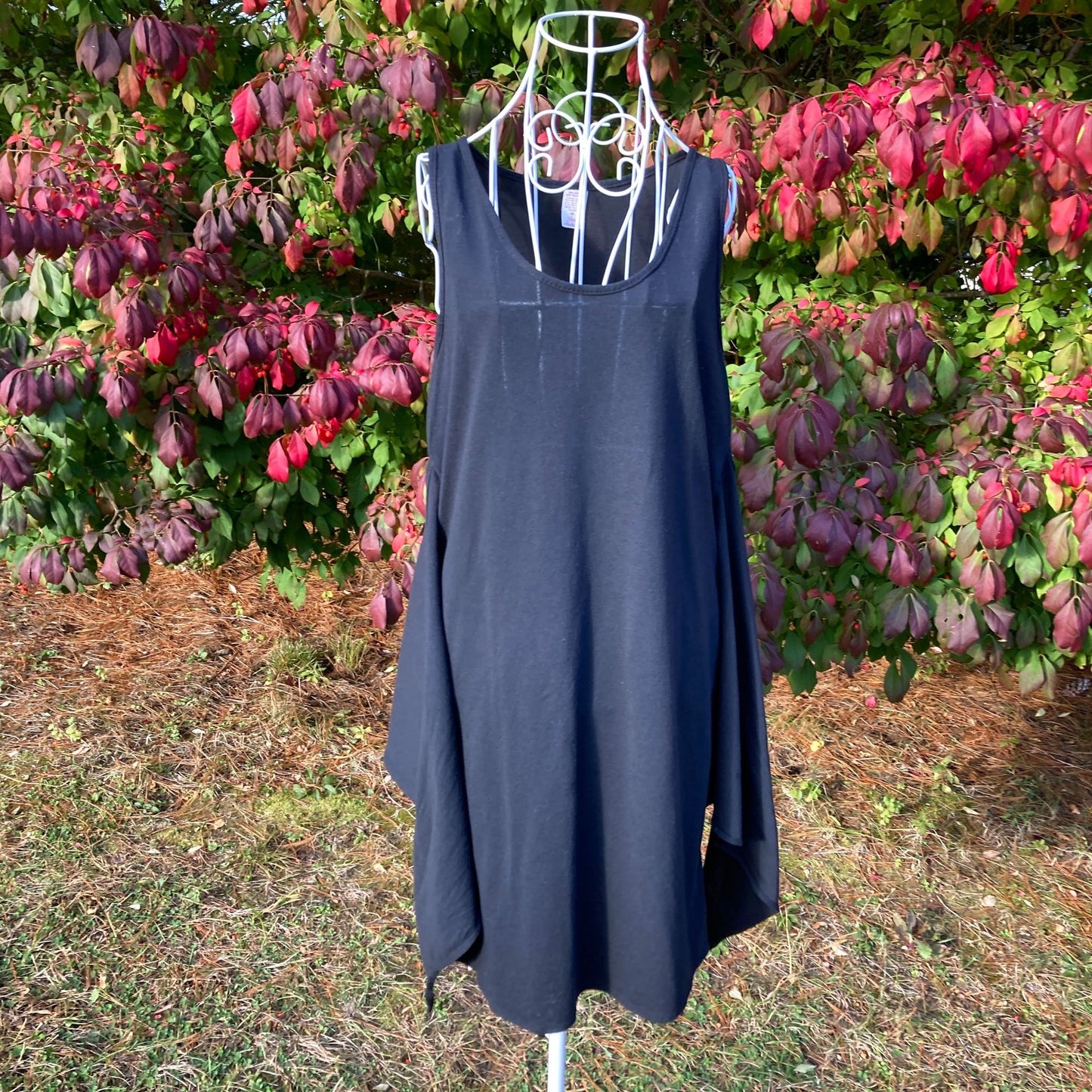 Vintage 70s black nightgown dress cover up | S - M | 1970s tie Petra Fashions