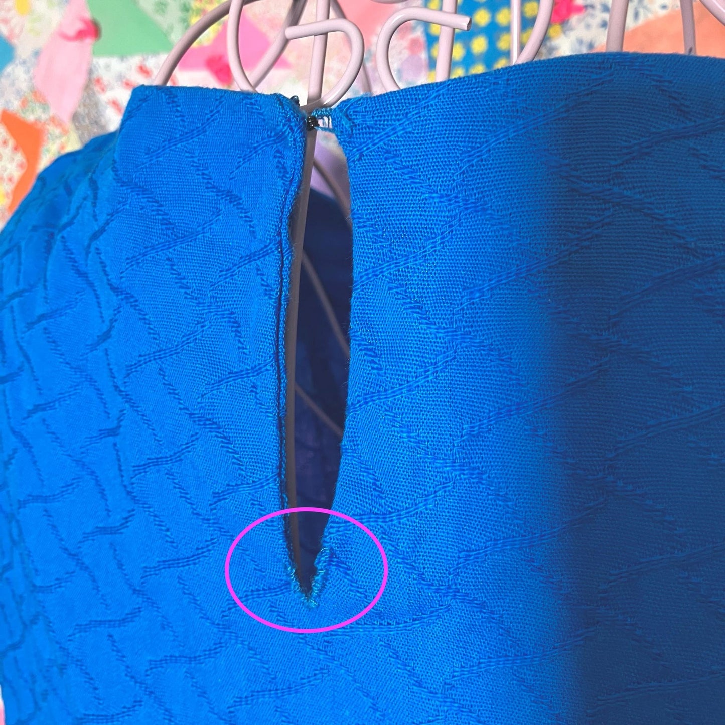 60s vintage dress bright blue | S - M | 1970s party sleeveless