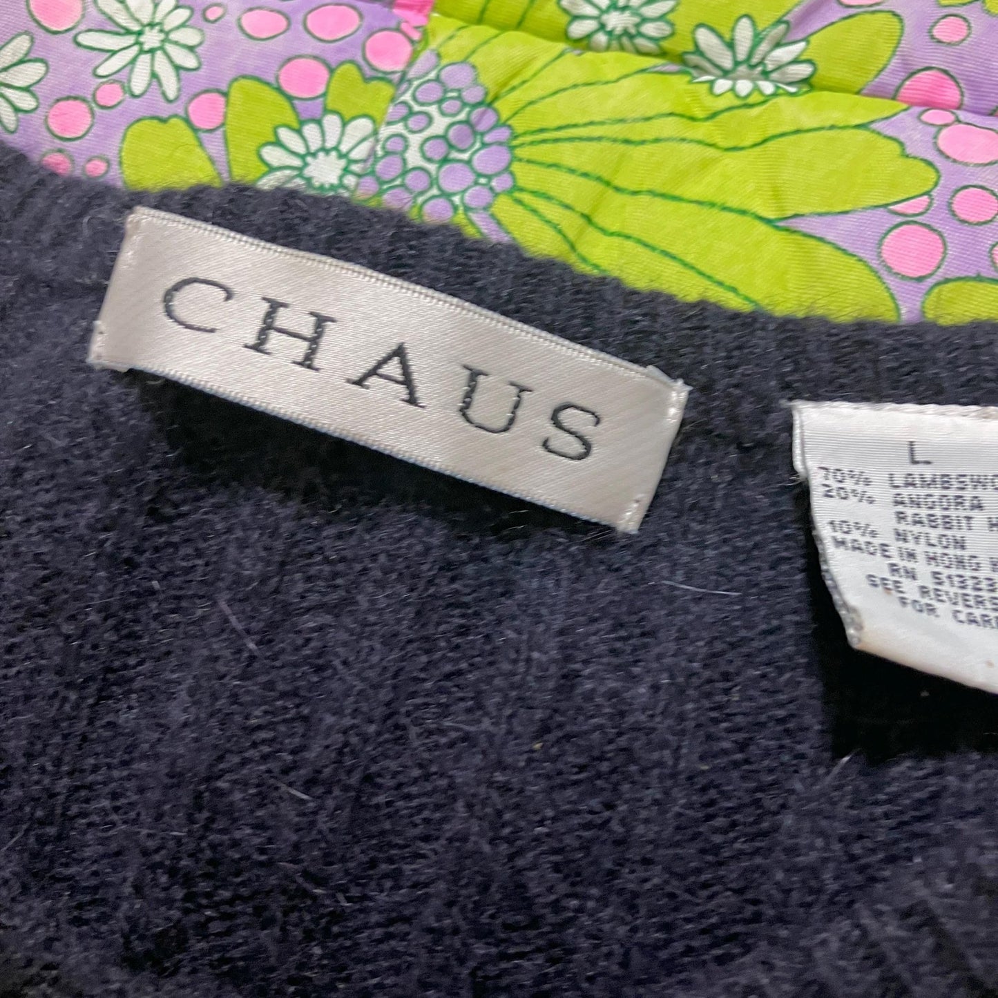 Vintage 90s cardigan cable knit sweater  wool angora blend  Chaus gold tone buttons minimal