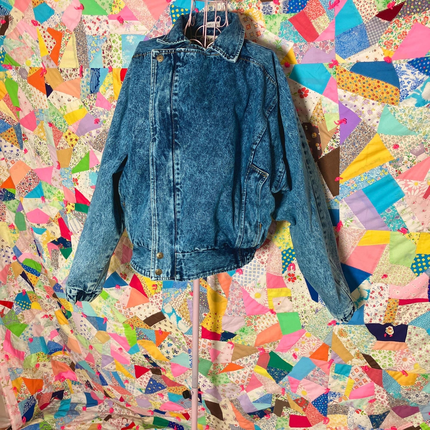 Vintage 80s 90s jean jacket made acid wash M-XL denim distressed Michael Sloan
