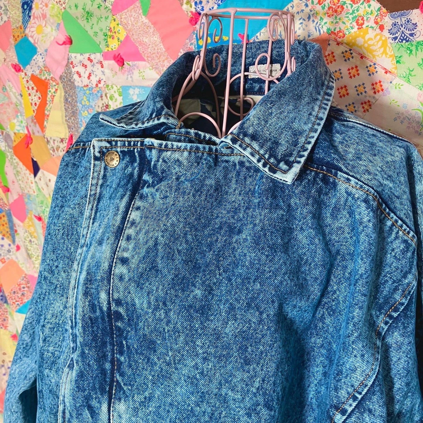 Vintage 80s 90s jean jacket made acid wash M-XL denim distressed Michael Sloan