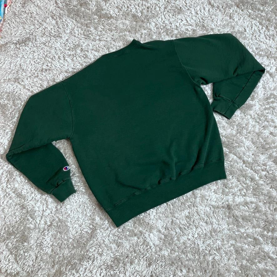 vintage sweatshirt champion 90s 1990s soft | M-L | dark green usa v stitch