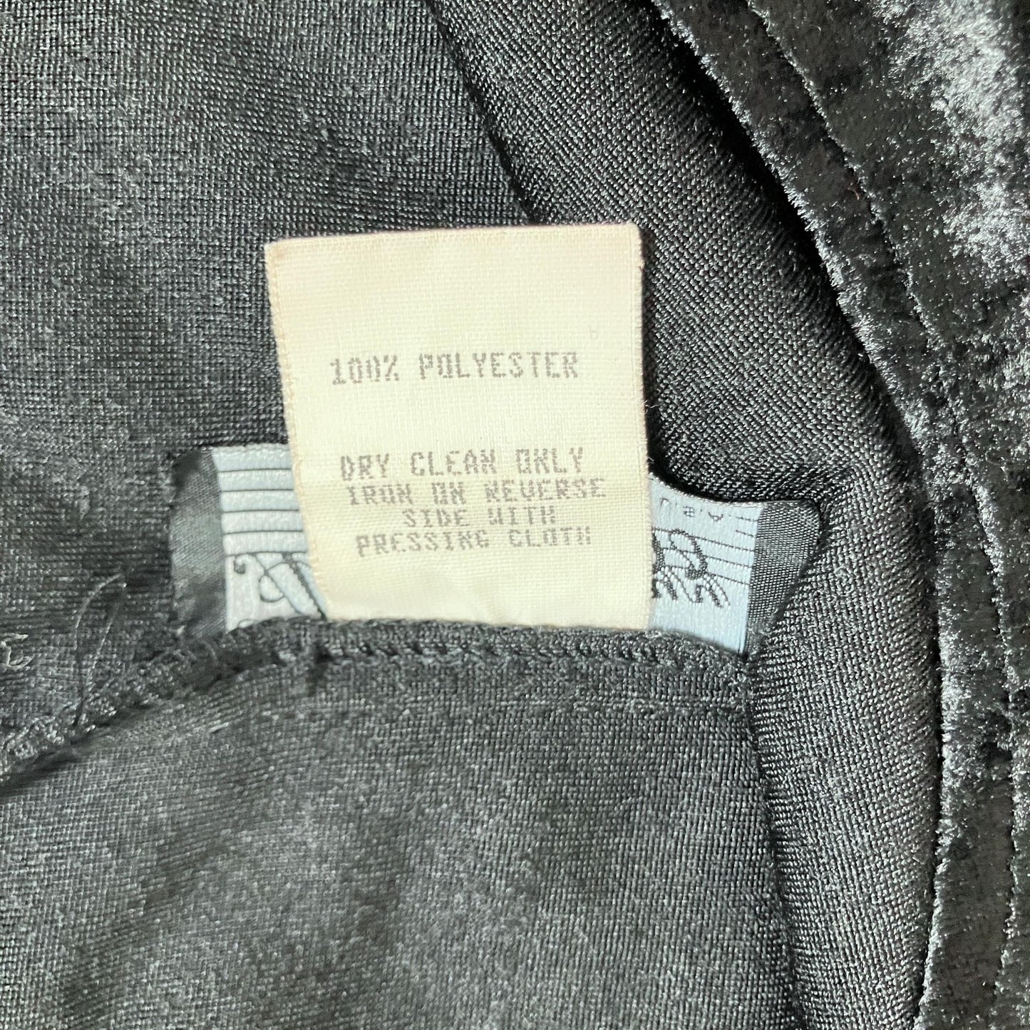 vintage dress All That Jazz black crushed velvet 90s | XS-S | minimal 1990s maxi  long sleeve whimsigoth