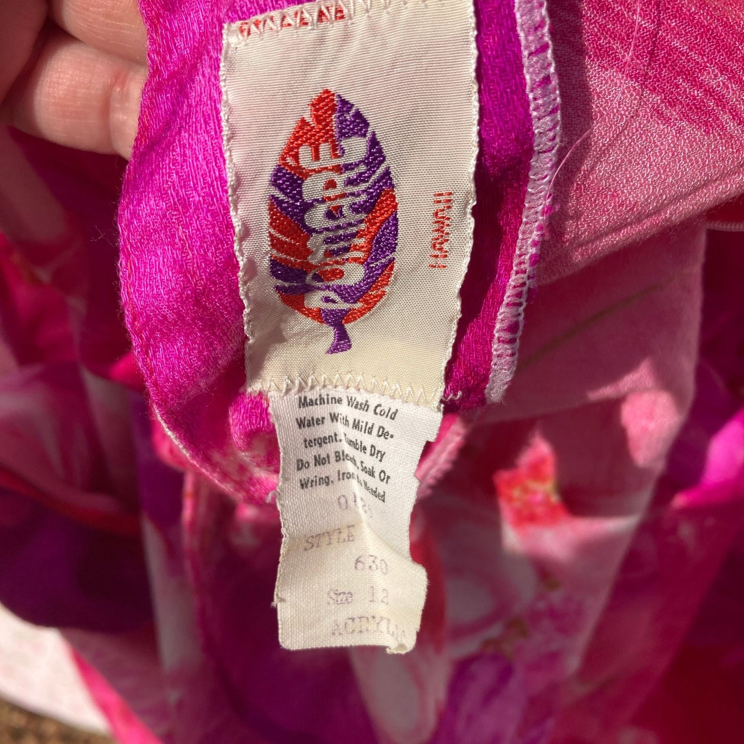 70s vintage maxi dress | S-M | Hawaiian floral pink  1970s Pomare Hawaii