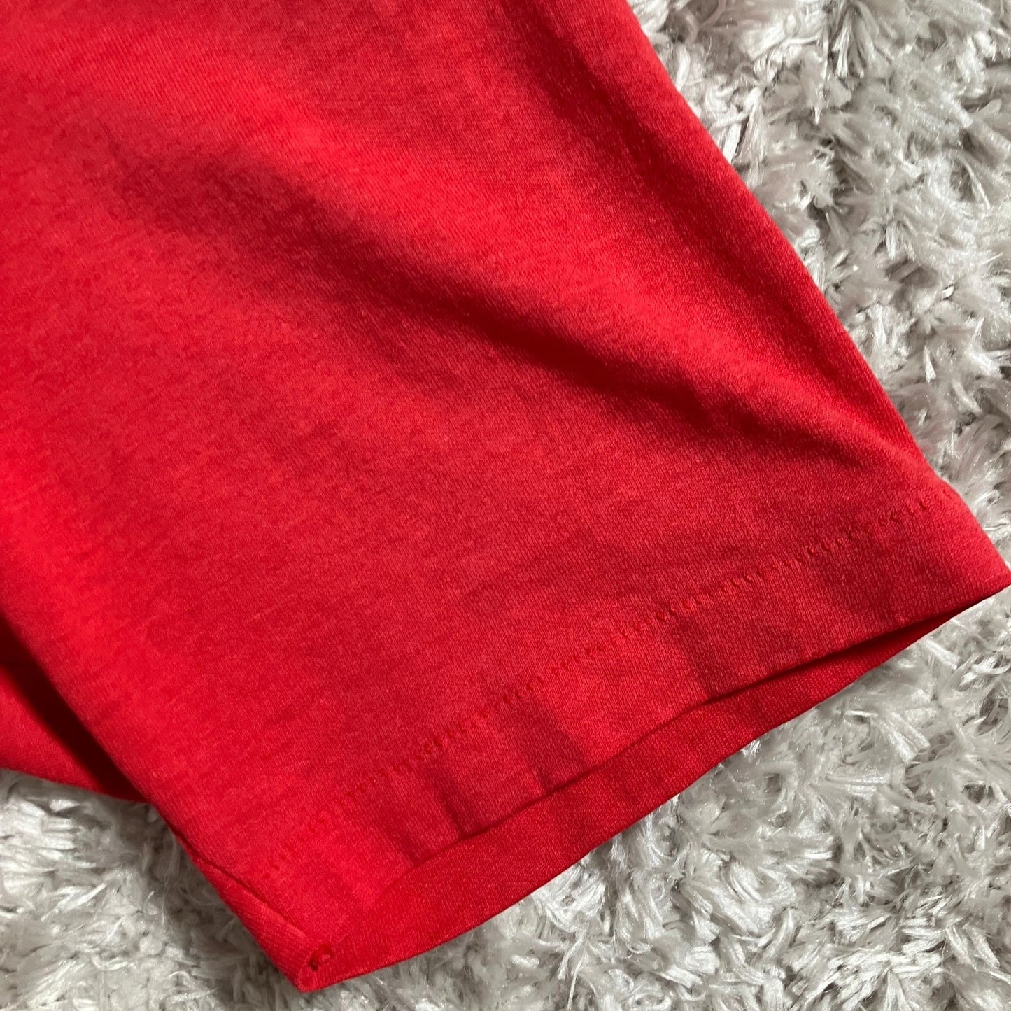 Vintage 80s 90s  t shirt  short sleeve paper thin cathedral of the pines NH  | M-L | red black Hanes