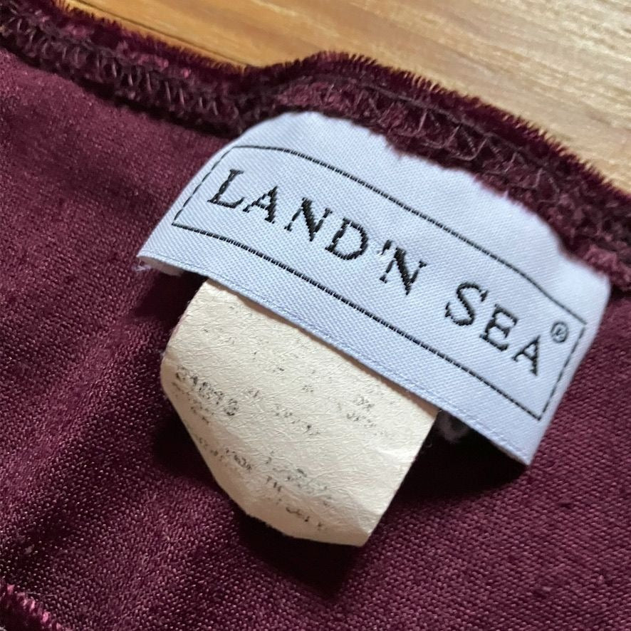 vintage 90s y2k dress crushed velvet 90s | M-L | burgundy wine red long sleeve whimsigoth Land 'N Sea