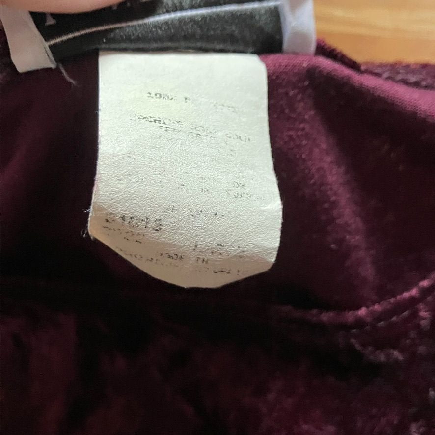 vintage 90s y2k dress crushed velvet 90s | M-L | burgundy wine red long sleeve whimsigoth Land 'N Sea