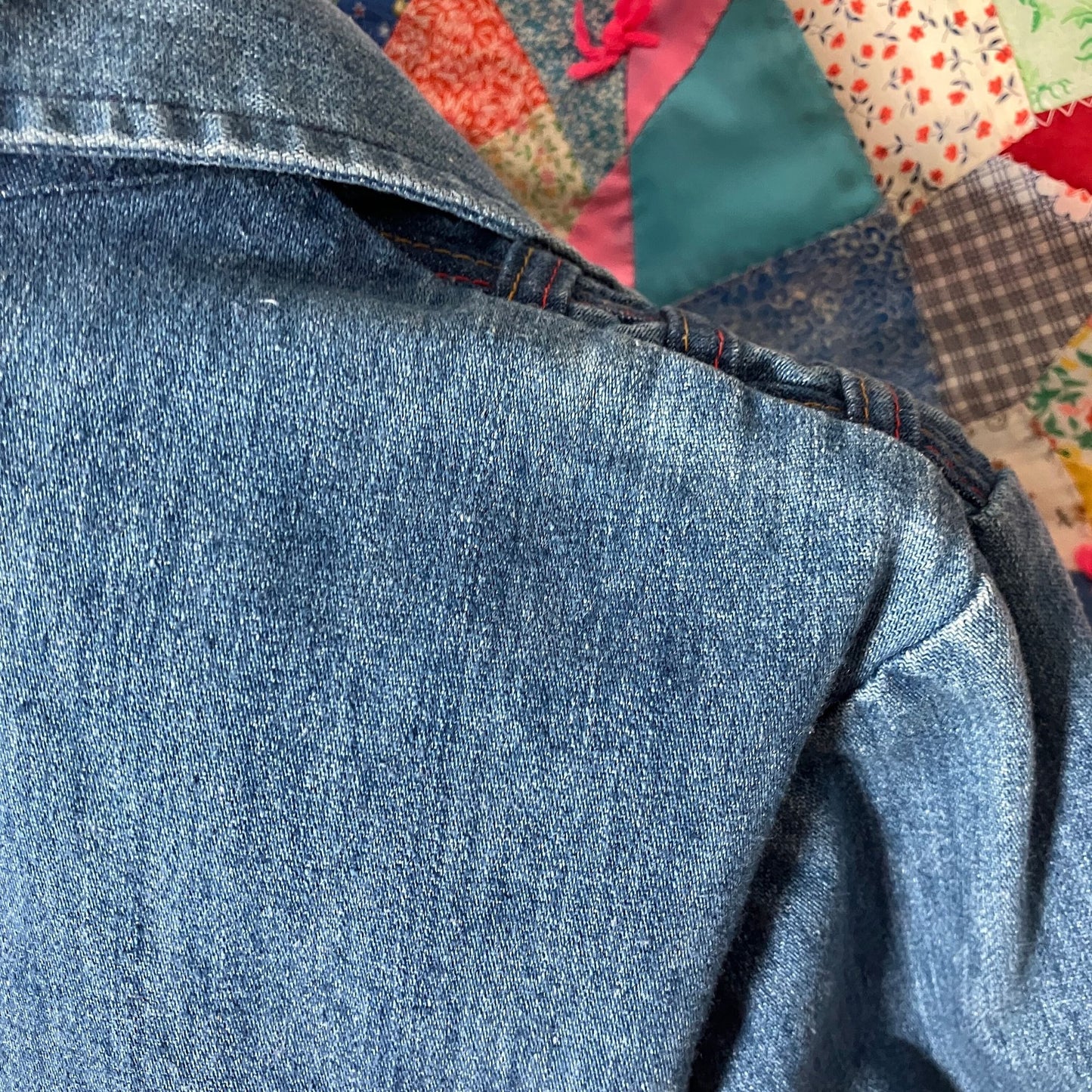 vintage 70s denim jean jacket | S - M | light wash  cropped crop 1970s cotton blend The Allies