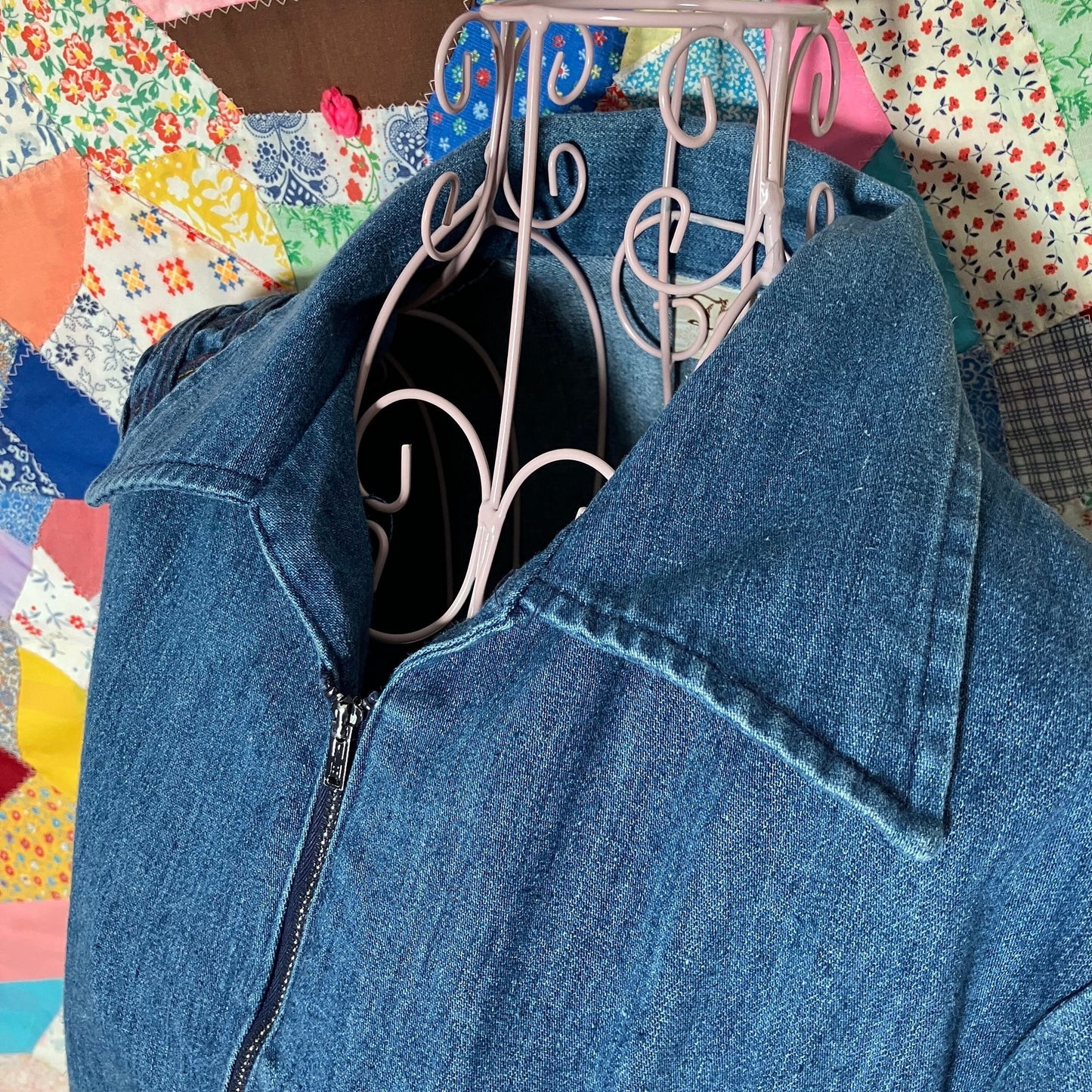 vintage 70s denim jean jacket | S - M | light wash  cropped crop 1970s cotton blend The Allies