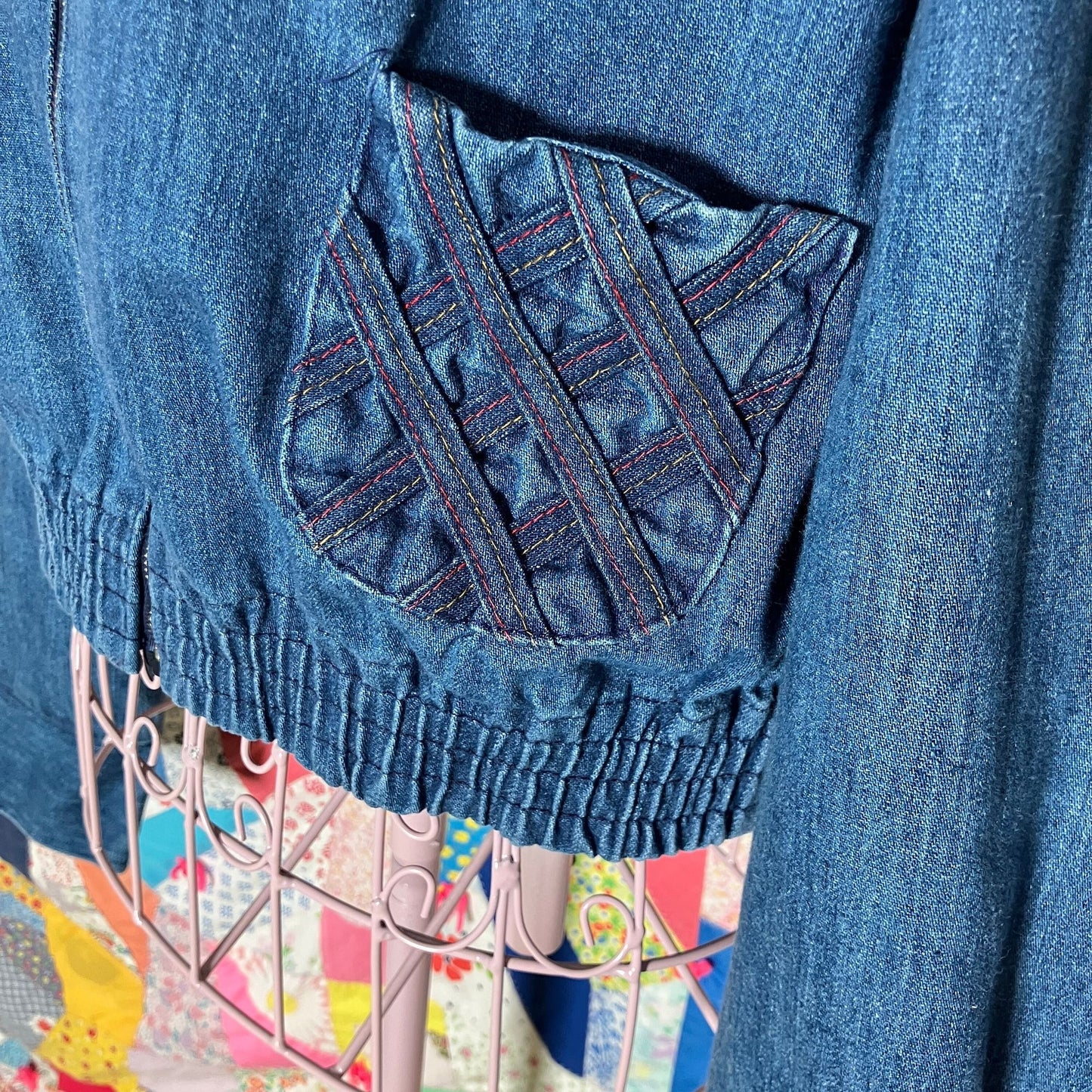 vintage 70s denim jean jacket | S - M | light wash  cropped crop 1970s cotton blend The Allies