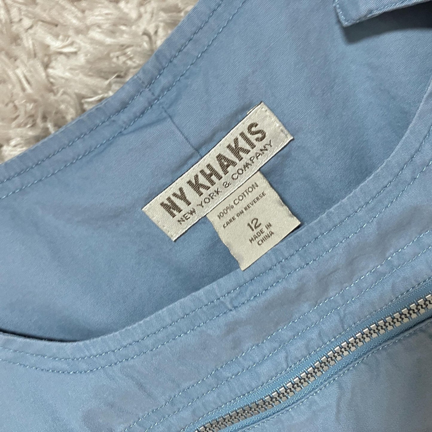 vintage 90s y2k maxi dress | M |   light blue khaki cotton overall  NY Khakis cargo