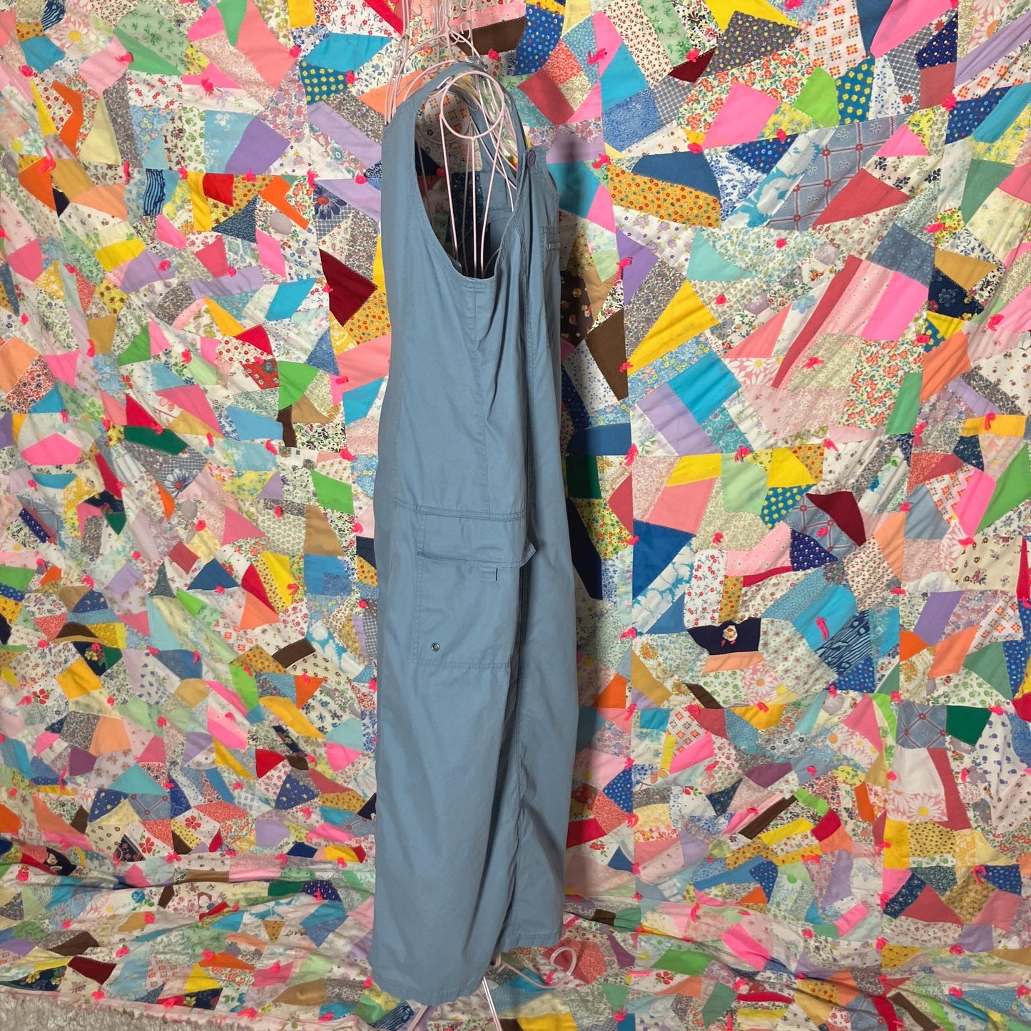 vintage 90s y2k maxi dress | M |   light blue khaki cotton overall  NY Khakis cargo