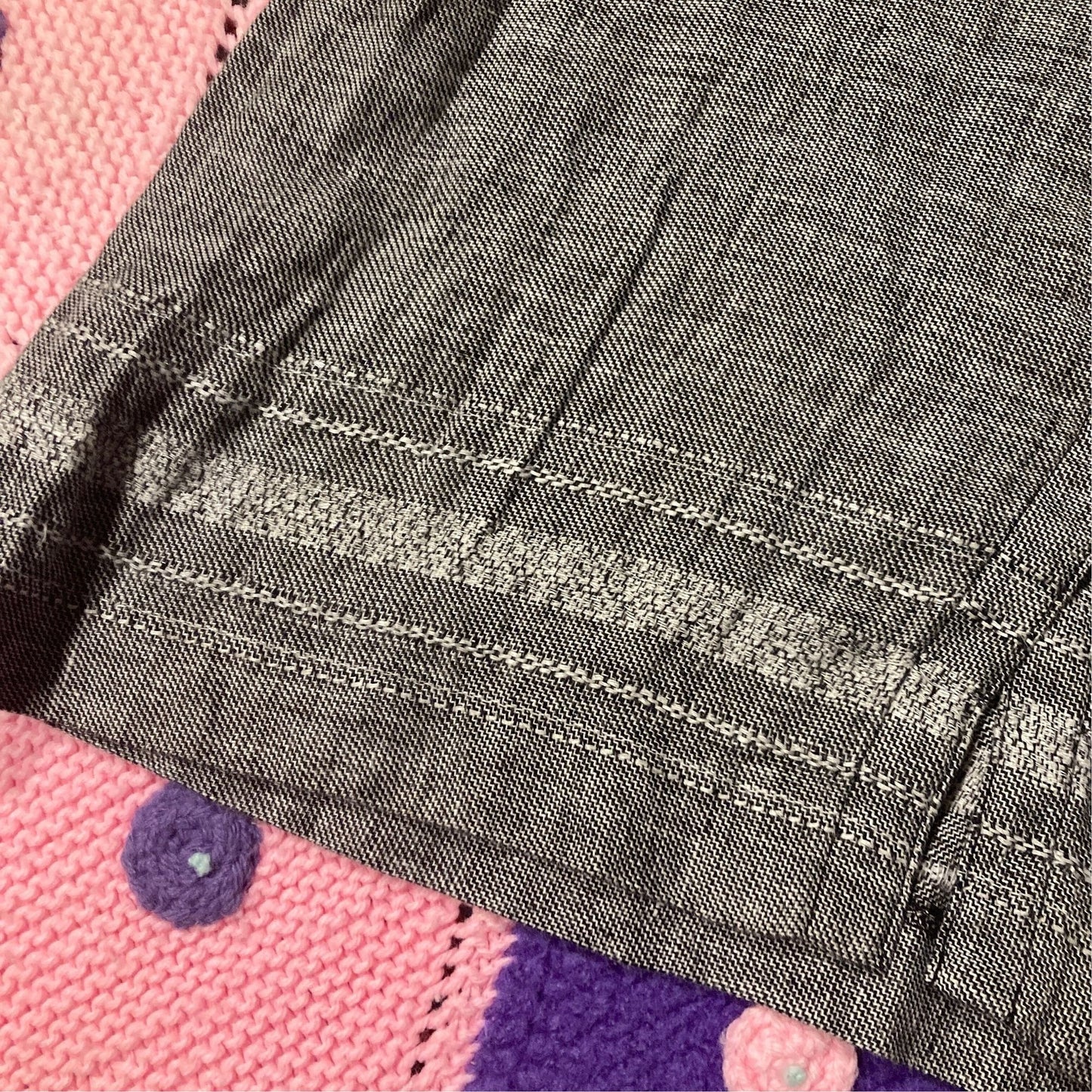 vintage y2k  shirt button up band collar top linen black white gray | M - L |  Norton McNaughton