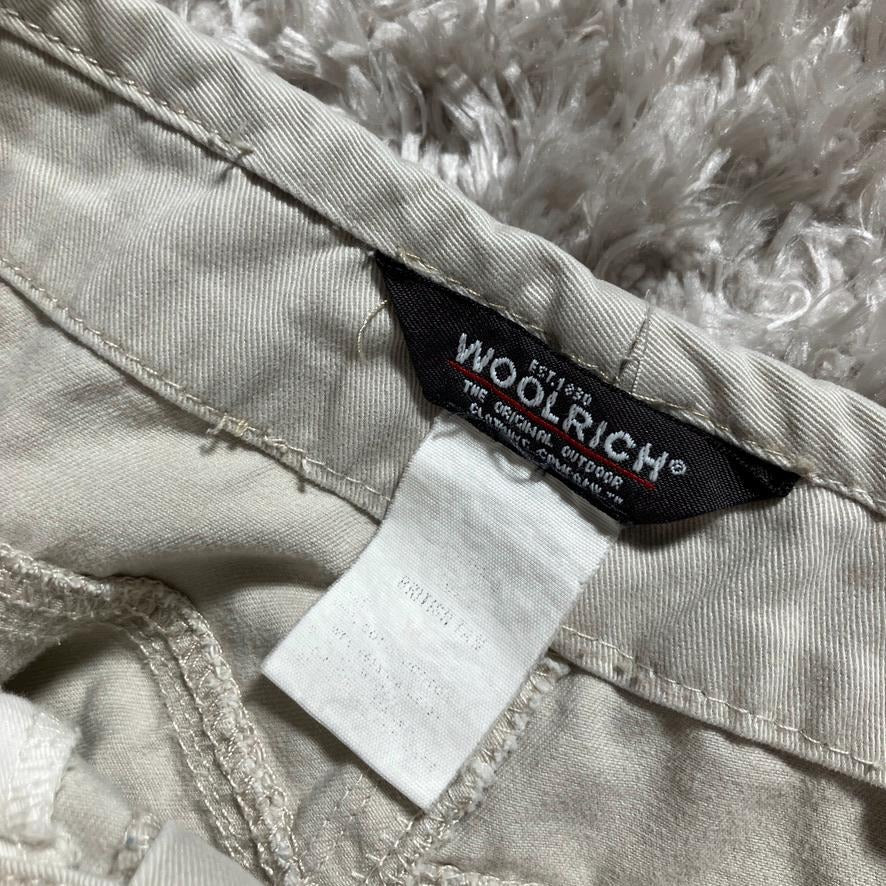vintage 90s Y2K pants khaki stone ecru cotton blend soft  1990s minimal  | M-L | short inseam Woolrich