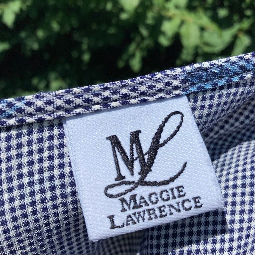 Vintage 80s 90s shorts and top matching set | XS-S  |  blue white 1990s  two piece Maggie Lawrence floral checkered