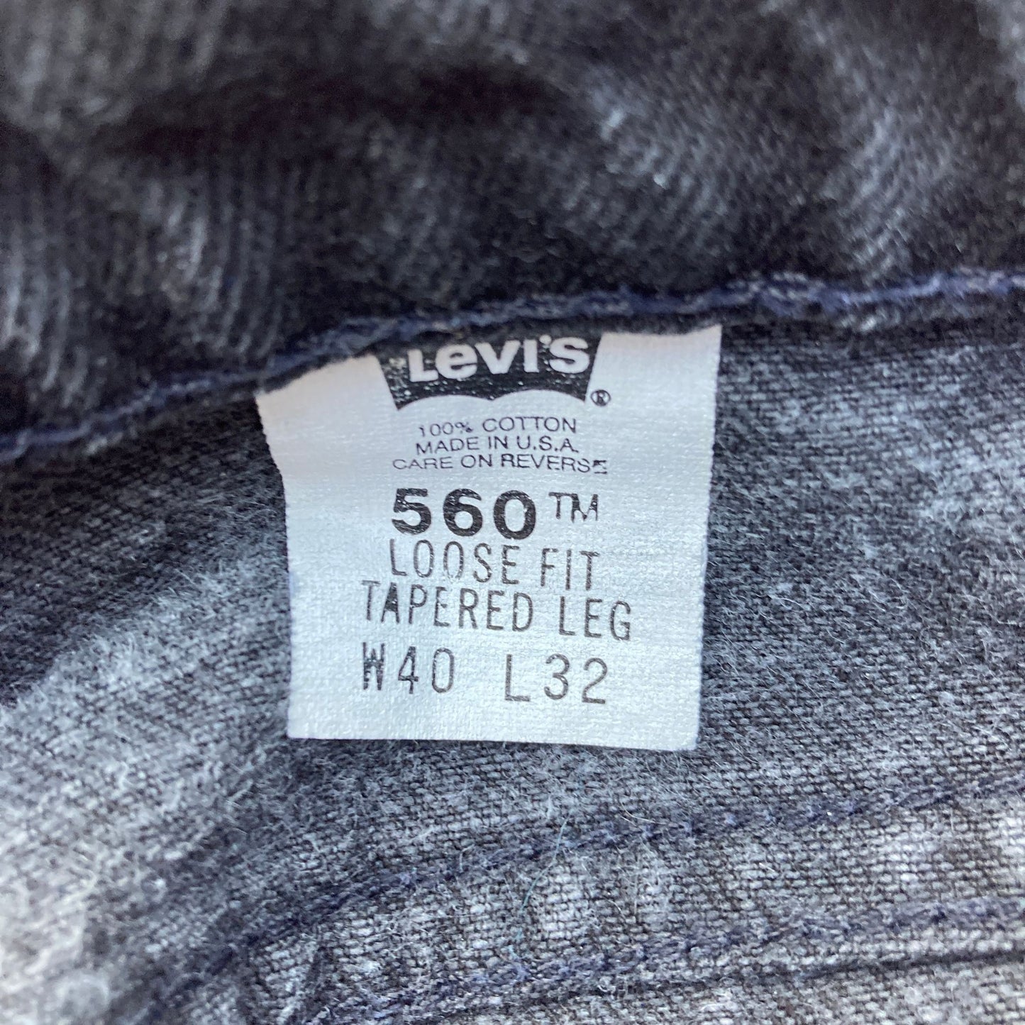 Levis 560 40 x 32 vintage jeans 90s cotton 38”-40” waist orange tab black 1990