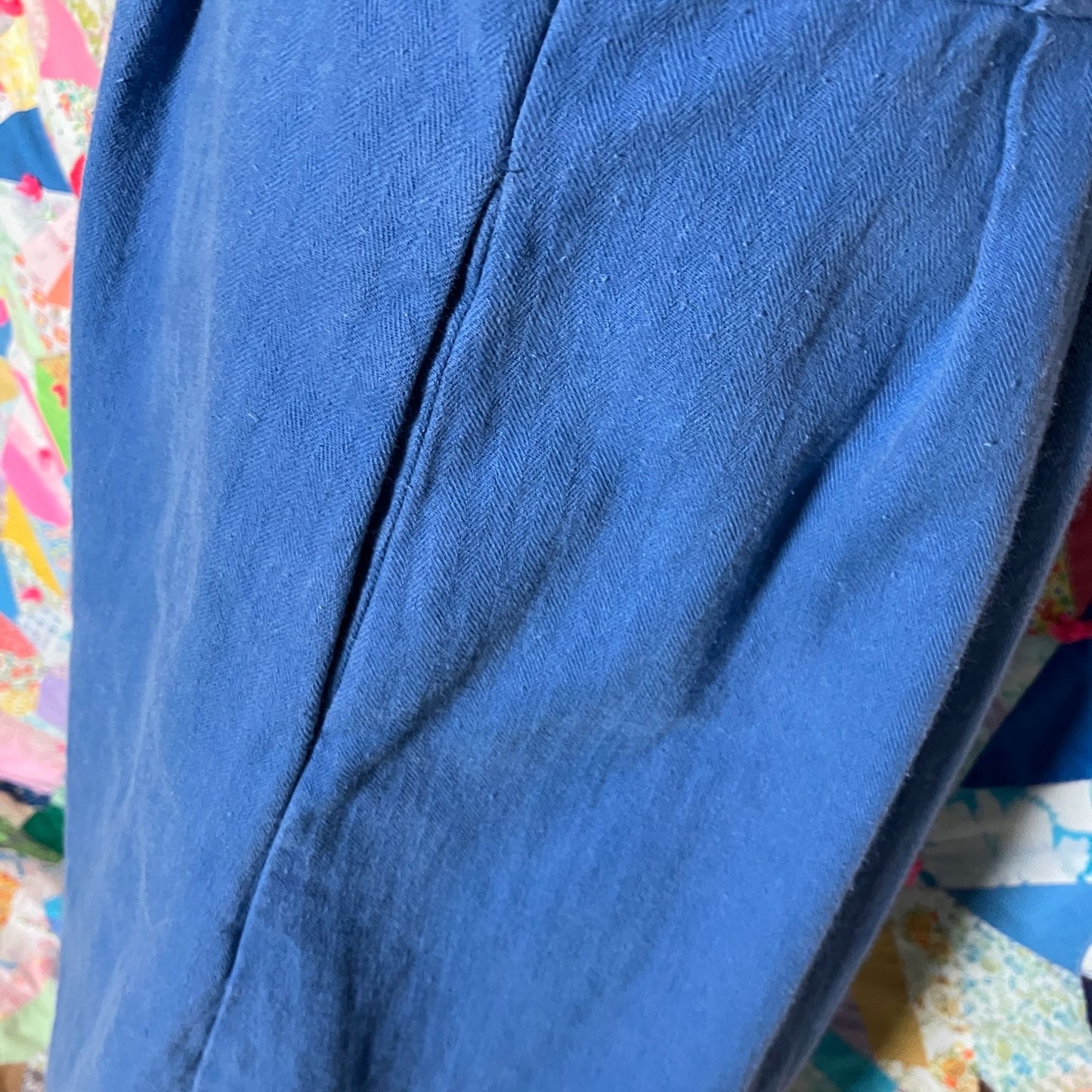 vintage 80s 90s LL Bean dress blue cotton  | L-XL | long sleeve cottage western farm homestead made in USA